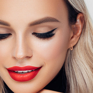 9K Rose Gold Faceted Twist Hoop Earrings