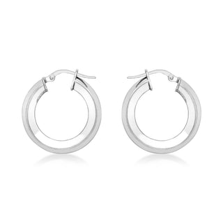 9K White Gold Hoop Earrings