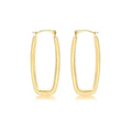 9K Yellow Gold Rectangle-Shaped Creole Earrings