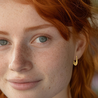 9K Yellow Gold 16mm X 20mm Patterned Creole Hoop Earrings