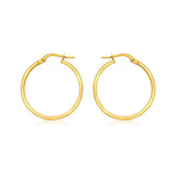 9K Yellow Gold Rectangular-Tube 23.5mm Hoop Creole Earrings