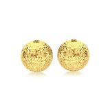 9K Yellow Gold 8mm Diamond Cut Half-Ball Stud Earrings