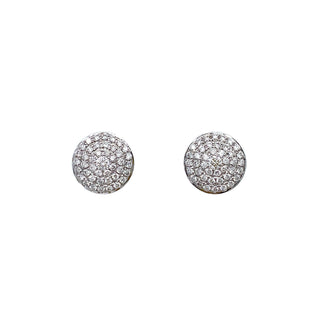 18K White Gold 0.62ct Diamond Round Cluster Stud Earrings
