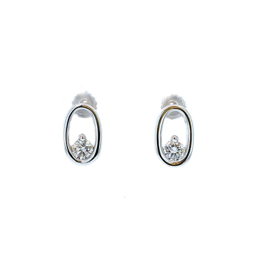 9ct White Gold 0.49ct Diamond Stud Earrings