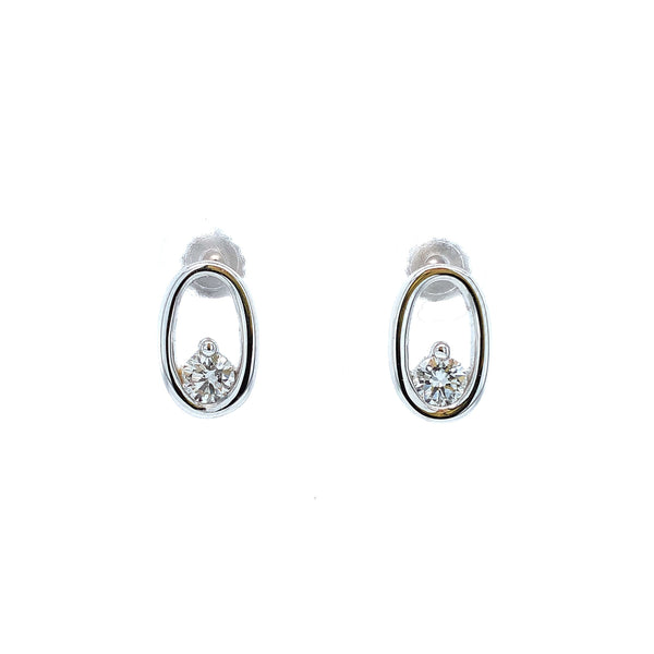9ct White Gold 0.49ct Diamond Stud Earrings