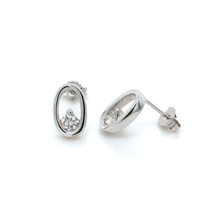 9ct White Gold 0.49ct Diamond Stud Earrings