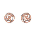 9ct Rose Gold Diamond Set Swirl Stud Earrings