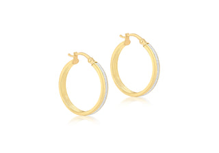 9ct Yellow Gold Stardust Hoops