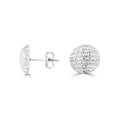 9K White Gold Striped Stud Earrings