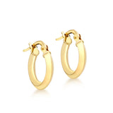 9K Yellow Gold 13mm Polished Hoop Creole Earrings