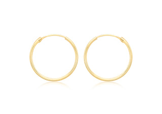 9ct Yellow Gold Sleeper Hoop Earrings