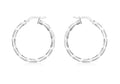 9ct White Gold Twsited Hoop Earrings