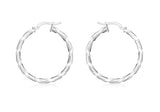 9ct White Gold Twsited Hoop Earrings