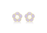 9ct Yellow Gold Enamel Stud Earrings