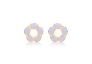 9ct Yellow Gold Enamel Stud Earrings