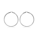 9K White Gold 40mm Creole Hoop Earrings