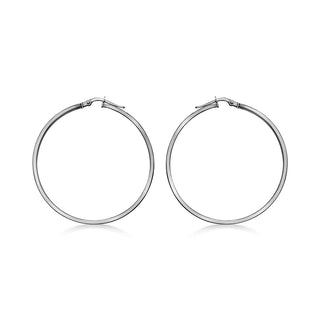 9K White Gold 40mm Creole Hoop Earrings