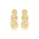 9K Yellow Gold Graduated-Knot Drop Earring