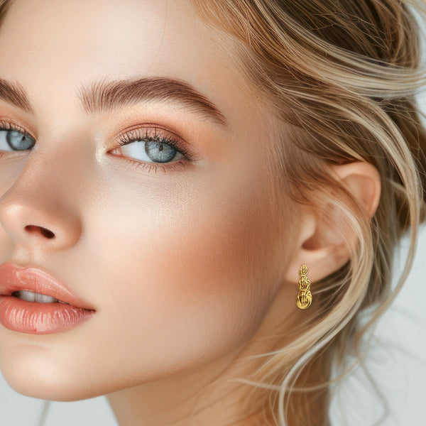 9K Yellow Gold Graduated-Knot Drop Earring
