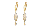9ct Yellow and White Gold Drop Earrings