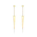 9K Yellow Gold Spear Drop Earrings