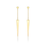 9K Yellow Gold Spear Drop Earrings