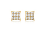 9ct Yellow Gold Cubic Zirconia Set Square Studs