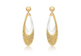 9ct Yellow and White  Gold Drop Earrings