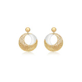 9K Yellow and White Gold Earrings