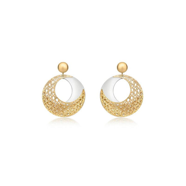 9ct Yellow and White Gold Earrings