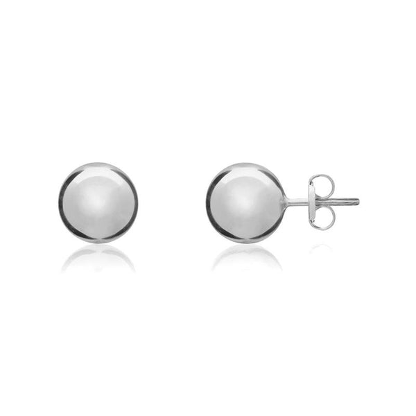 9K White Gold 8mm Ball Stud Earrings