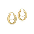 9K Yellow Gold Double-Hoop Creole Earrings