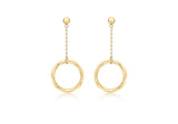 9ct Yellow Gold Hoop and Chain Drop Earrings