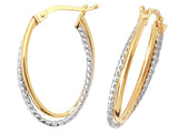 9ct Yelllow and White Gold Hoop Earrings