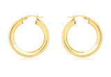 9ct Yellow Gold Large Square Creole Hoops
