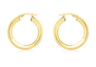 9ct Yellow Gold Large Square Creole Hoops