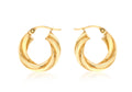 9ct Yellow Gold Twisted Hoops