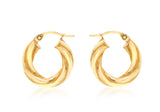 9ct Yellow Gold Twisted Hoops