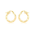 9K Yellow Gold Tiwsted Creole Earrings