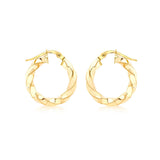 9K Yellow Gold Tiwsted Creole Earrings