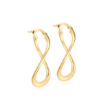 9K Yellow Gold 'Figure 8' Creole Earrings