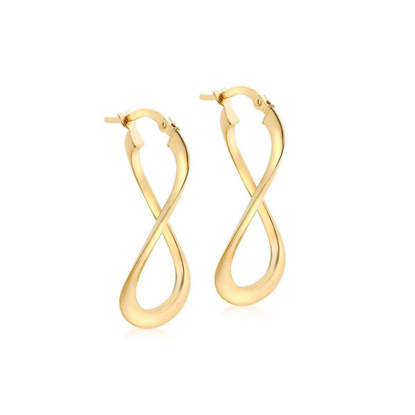 9K Yellow Gold 'Figure 8' Creole Earrings