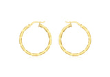 9ct Yellow Gold Rope Creole Hoop Earrings