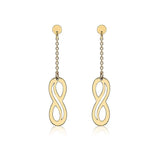 9K Yellow Gold Infinity Drop Earrings