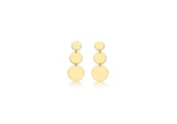 9K Yellow Gold Graduated Disc Drop Earrings
