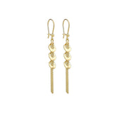 9K Yellow Gold 3-Ring & Bismark-Chain Drop Earrings