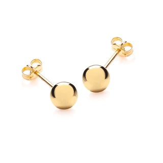 9K Yellow Gold 6mm Polished Ball Stud Earrings