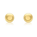 9K Yellow Gold Button Stud Earrings
