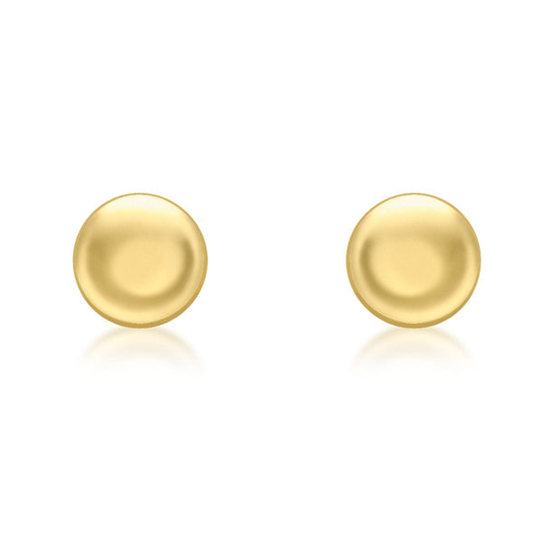 9K Yellow Gold Button Stud Earrings