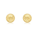 9K Yellow Gold 8mm Diamond Cut Dome Stud Earrings
